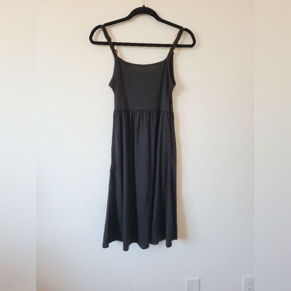 NEW Black Sundress Pockets Gold Chain Sleeveless Summer Beach Vacation Yacht S - Picture 6 of 10